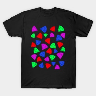 Colorful Gems (Black) T-Shirt